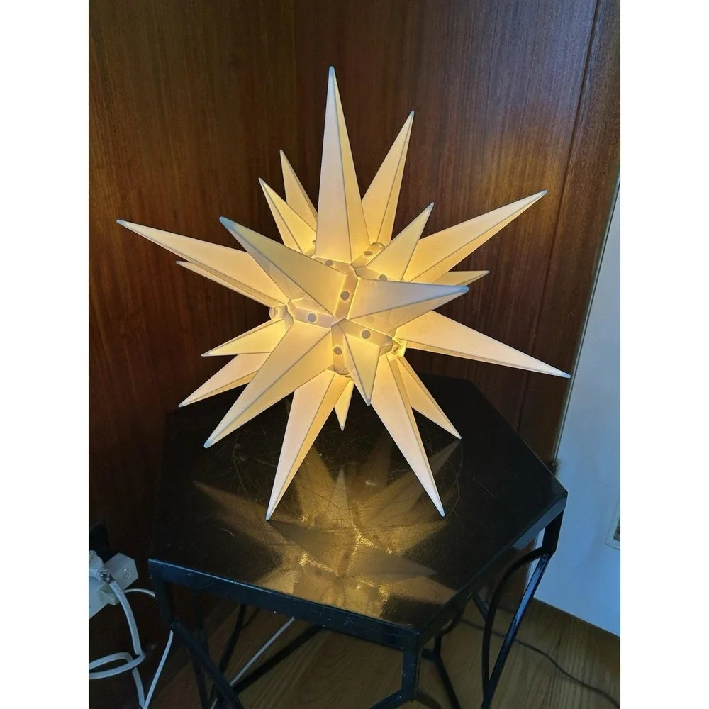 Vintage Moravian Star Light Lititz Folk Art Lantern Holiday Bethlehem Lamp 14